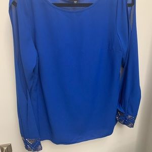 Royal Blue Beaded Cuff Top